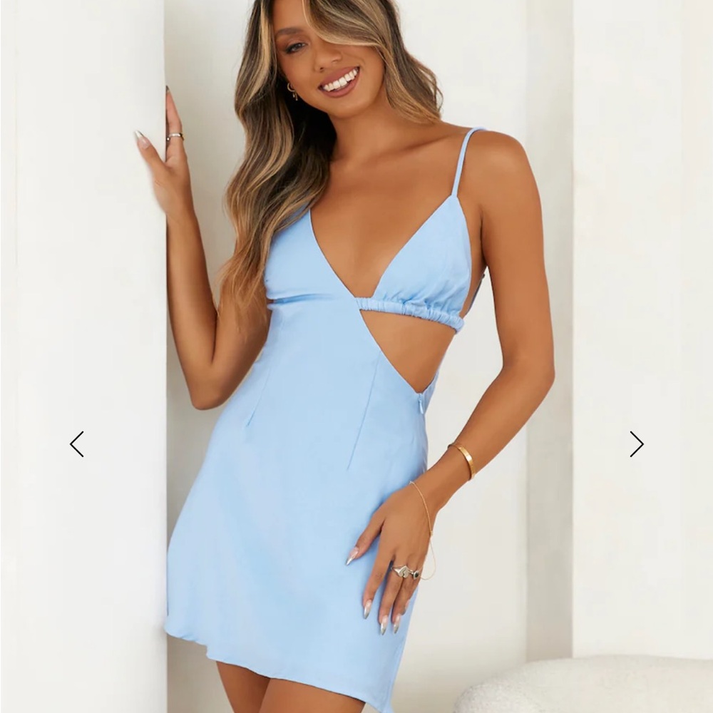 Hello Molly baby blue mini dress